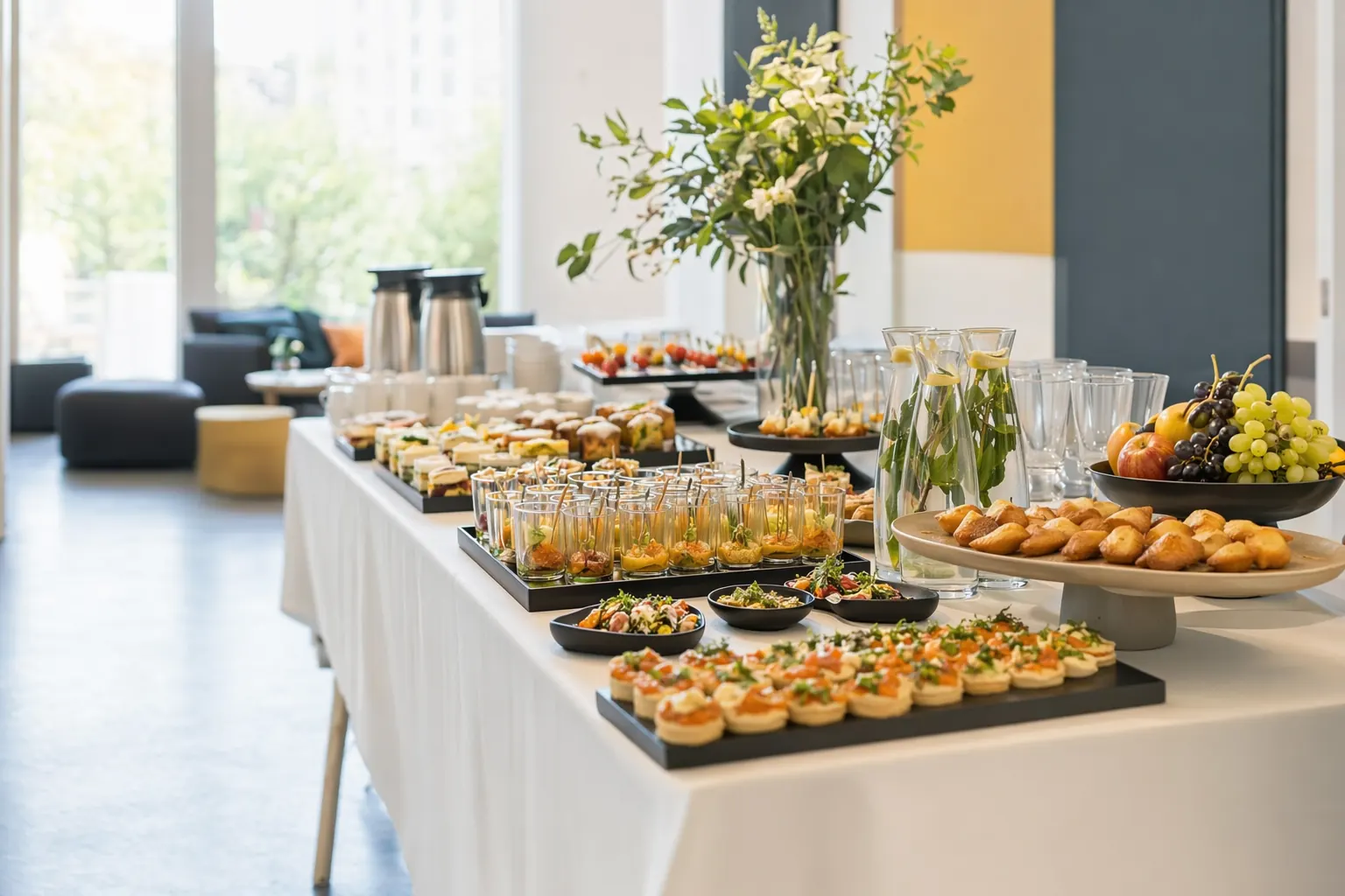 Plateau-repas soigné pour un déjeuner professionnel